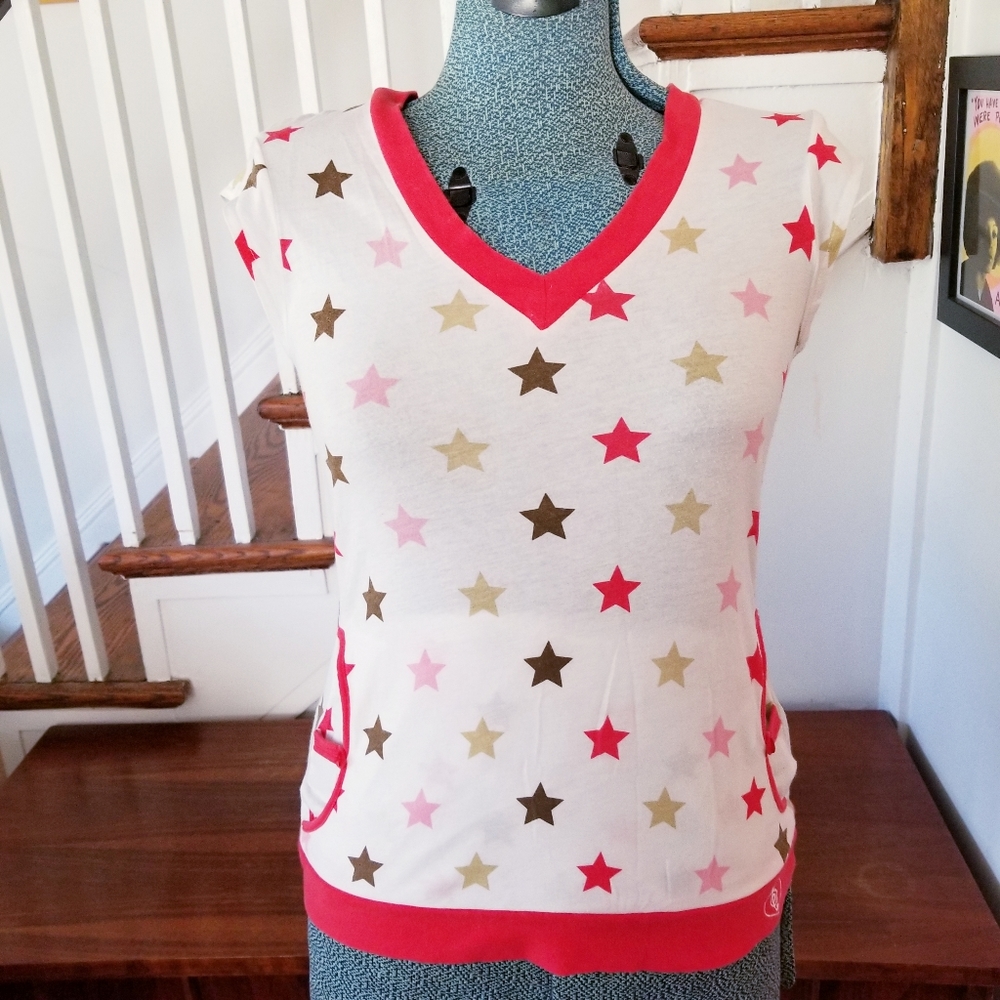 Soundgirl Star T-Shirt with Pockets - medium red